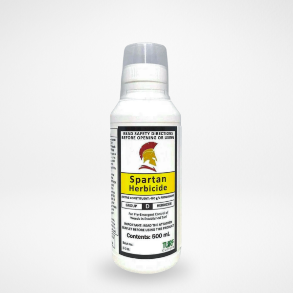 Spartan Herbicide 500 mL bottle, pre-emergent herbicide for weed control in established turf
