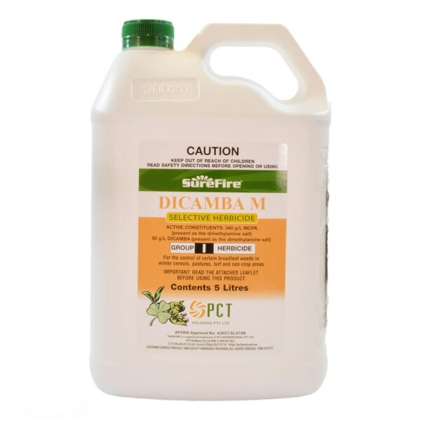 SureFire DICAMBA M Herbicide 5L - Comprehensive Weed Control for Gardens and Agriculture