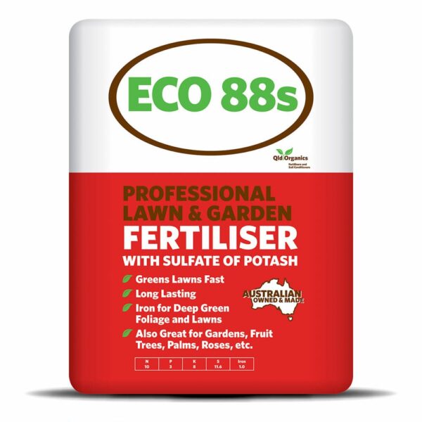 QLD Organics ECO 88s Fertiliser 16KG - Fast Growth and Vibrant Colour for Lawns & Gardens