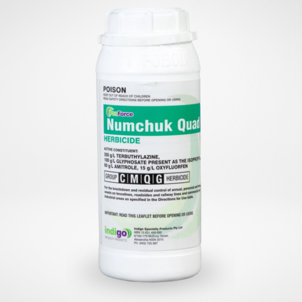 Numchuk Quad Herbicide 1L bottle by ProForce for knockdown and residual weed control