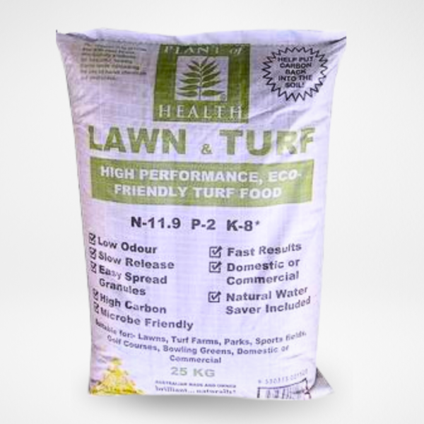 Plant of Health Lawn & Turf 11.9-2-8 Fertiliser 25kg
