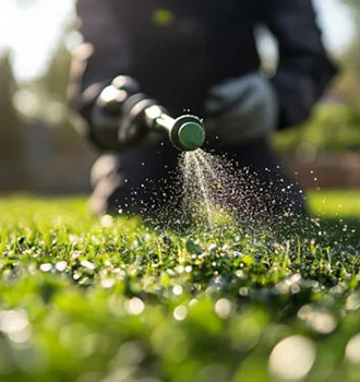 watering lawn