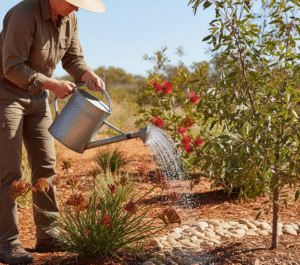 gardener watering