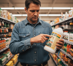 man holding a pesticide