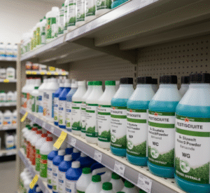 shelf of pesticides