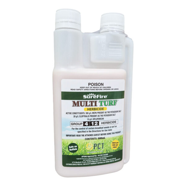 SureFire Multi Turf Herbicide 500 mL selective herbicide for broadleaf weed control in lawns